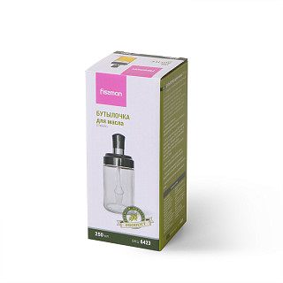 Oil bottle 250 ml with silicone brush (glass)