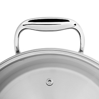 Stockpot PLATINO 24x13.5 cm / 5.7 LTR with glass lid (stainless steel)