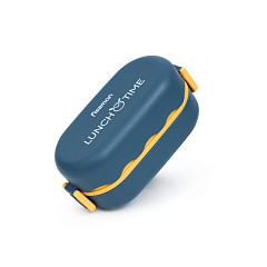 Pusdienu kaste divu nodalījumu 19x9x8 cm 800 ml, zaļa (plastmasa)