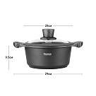 Saucepan PRESTIGE 16x8.5 cm / 1.4 LTR with glass lid and induction bottom (aluminium with non-stick coating)