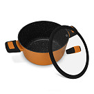 Stockpot BOOM 24x11.5 cm / 4.2 LTR with glass lid and induction bottom ORANGE