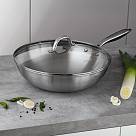 WOK panna AETERNUM 32х9 cm ar stikla vāku (ner. tēr.)