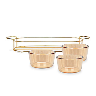 Set of bowls 3 pcs. in a metal stand, art. 16391