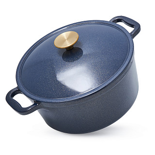Stockpot LE MANS BLUE 24x11.5 cm / 4.5 LTR with lid (enamel cast iron)