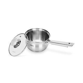 Saucepan FELINA 14x8,5 cm / 1,1 l with glass lid (stainless steel)