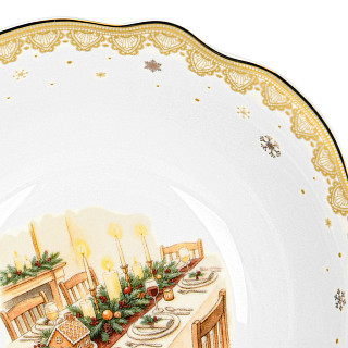 Bļoda CHRISTMAS EVE 15,5x5 cm, zelta krāsā (jaunais kaula porcelāns)