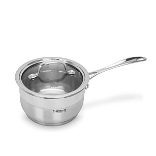 Saucepan NORDIA 16x9 cm / 1.8 LTR with glass lid (stainless steel)