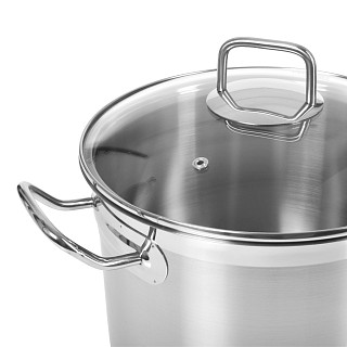 StockpotTAHARA 28x21,5 cm / 13.2 LTR with glass lid (stainless steel)