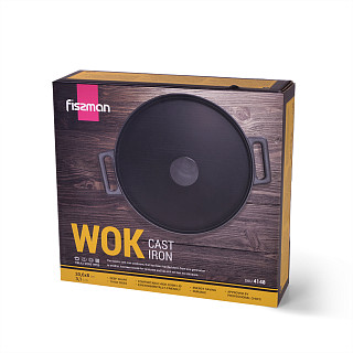 Wok keptuvė 30,6x8 cm / 3,1 l su plieniniu dangčiu (ketaus)
