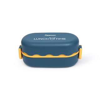 Two-tier lunch box 19x9x8 cm 800 ml, green (plastic)