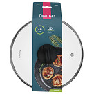 Glass lid 24 cm, black