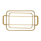 Serving dish 35x20.5х7.4 cm with metal stand (porcelain)