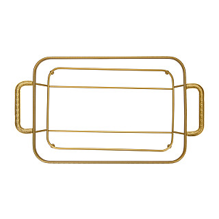 Serving dish 35x20.5х7.4 cm with metal stand (porcelain)
