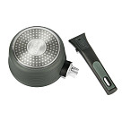 Saucepan BRILLIANT 16x7.5 cm / 1.3 LTR with detachable handle and glass lid (aluminum with non-stick coating)