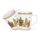 Puodelių rinkinys CHRISTMAS EVE 380 ml, 2 vnt. (plonasis kaulinis porcelianas)