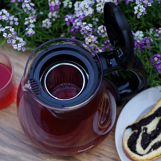 Tējkanna 2000 ml ar tērauda filtru (stikls)