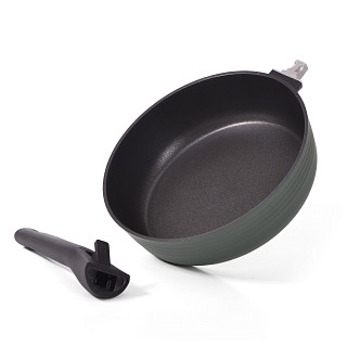 Deep frying pan BRILLIANT 24x7.2 cm with detachable handle (aluminum with non-stick coating)