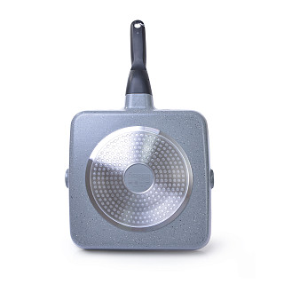 Square grill pan LA GRANITE 28x4.5 cm with detachable handle and THERMIC point with induction bottom (aluminium with non-stick coating)