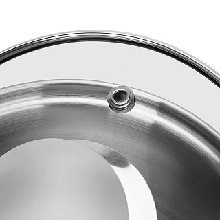 Saucepan FELINA 14x8,5 cm / 1,1 l with glass lid (stainless steel)
