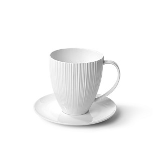 Porcelianinis puodelis su lėkštutė Elegance balta 400 ml