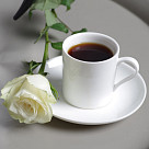 Set of Coffee Maker for 2 cups/120 ml (aluminium) and 2 ceramic cups with 2 saucers