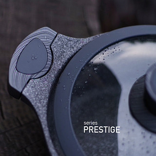 Кастрюля PRESTIGE 24x11,5см / 4,3л со стеклянной крышкой (алюминий)