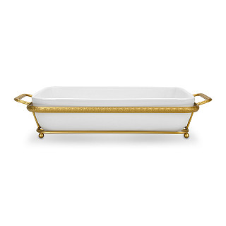 Servēšanas trauks uz metāla statīva 35x20,5x7,4 cm  (porcelāns)