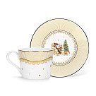 Krūzīte CHRISTMAS EVE 250 ml ar apakštasīti, zelta krāsā (smalkais kaula porcelāns)