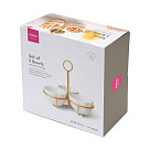 Set of 3 bowls 21x21x16.7 cm with metal stand (porcelain)