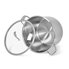 Stockpot MAXI 30x20 cm / 14 LTR with glass lid (stainless steel)