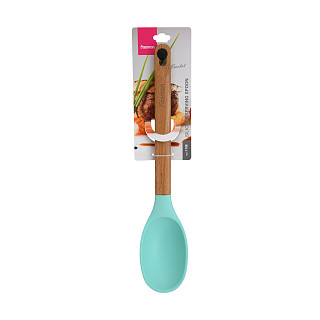 Silicone serving spoon 34 cm with wooden handle Essential