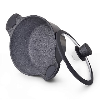 Keptuvė PRESTIGE 24x11,5cm / 4,3l su stikliniu dangčiu (aliuminiu)