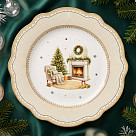 Lėkštė CHRISTMAS EVE 20 cm, aukso spalvos (naujasis kaulinis porcelianas)