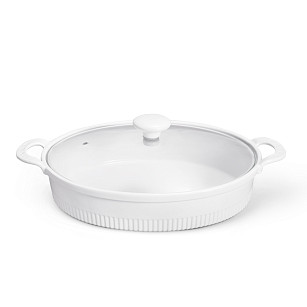 Baking dish with lid 26.5 x 22.5 x 6 cm / 1.6 l Horeca porcelain
