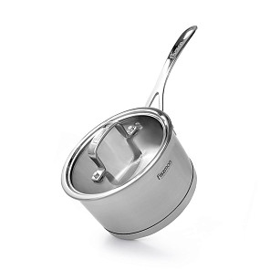 Saucepan FOBUS 16x9 cm / 1.6 LTR with glass lid (stainless steel)