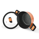 Stockpot BOOM 24x11.5 cm / 4.2 LTR with glass lid and induction bottom ORANGE