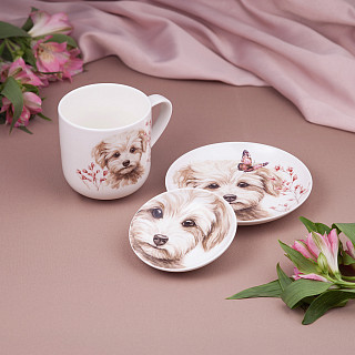 Porcelāna apakštase 10 cm Dogs