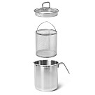 Stockpot ASPARAGUS 16x18.0 cm / 3.5 LTR with glass lid and steamer basket (stainless steel)