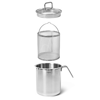 Stockpot ASPARAGUS 16x18.0 cm / 3.5 LTR with glass lid and steamer basket (stainless steel)