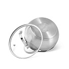 Stockpot MARTINEZ 18x10 cm / 2.5 LTR with glass lid (stainless steel)