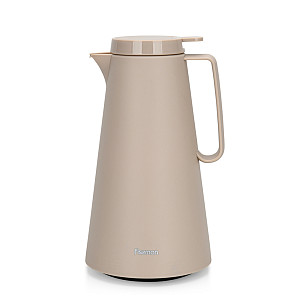 Thermal jug 1 l with glass flask, brown, art 19844
