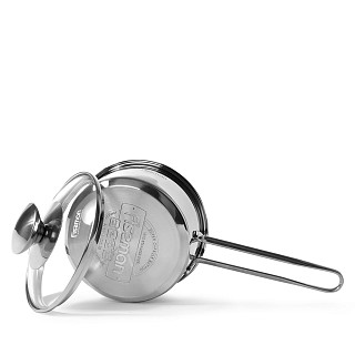 BAMBINO Saucepan with glass lid 14x6.5 cm / 0.9 LTR (stainless steel)
