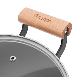 Shallow casserole SEAGREEN 28x8 cm / 4 LTR with glass lid (enamelled lightweight cast iron with non-stick coating)