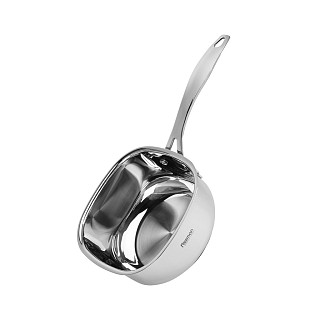 Puodukas EXCLUSIVE PRO 16x8 cm / 1,5 l su stikliniu dangčiu (nerūdijantis plienas)