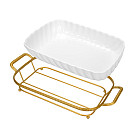 Servēšanas trauks uz metāla statīva 35,7x19,3x6,8 cm  (porcelāns)