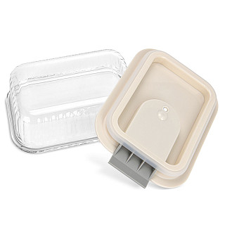 Container with plastic lid 17.8x13.2x6.3 cm / 640 ML (borosilicate glass)