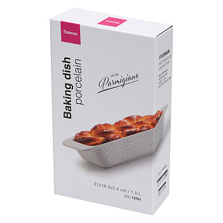 Taisnstūrveida cepamtrauks Parmigiano 31x18,2x5,4 cm / 1,5L (porcelāns)