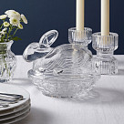Serving dish 17.5x12.5x14.5 cm with a rabbit shaped lid (glass)