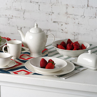 Salad Bowl ALEKSA 23cm color white (porcelain)