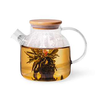 Tea pot 1200 ml with steel infuser (heat resistant glass)
